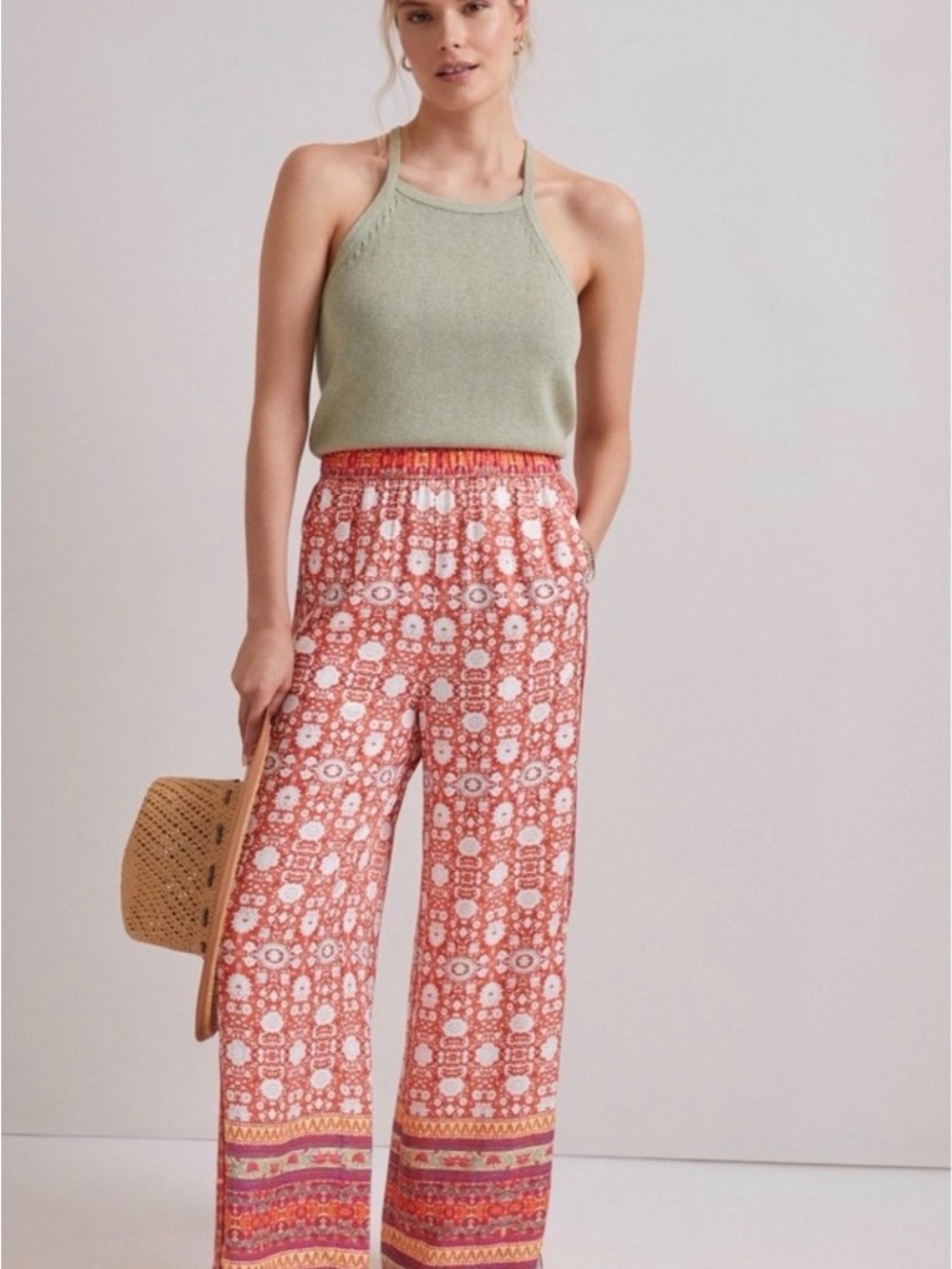 Anthropologie Vale Satiny Wide Leg Pants